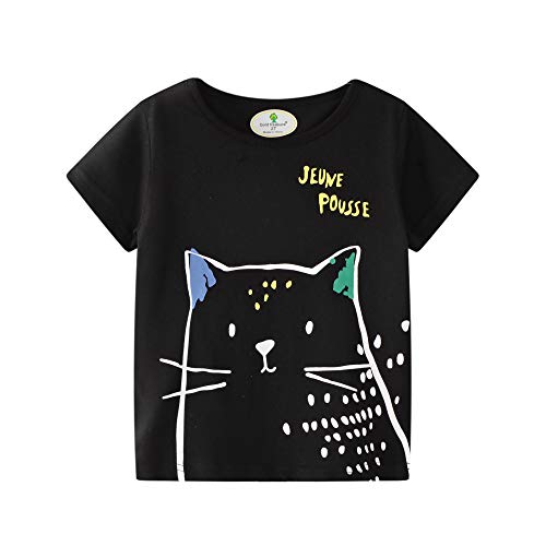 BIBNice Little Boys Clothes Short Sleeve Shirts Sets Cotton Cat Size 6t - Thumbnail 2