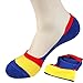 5 pairs Men's No Show Socks Sport Rainbow Low Cut Cotton Non Slip Funny Liner Boat Socks(Size:7-12) (Colorful Stripe)