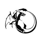 White Color Pokemon Charizard Decal Helmet Home Decor Art Auto Adhesive Vinyl Laptop Car Wall Art Vinyl Car Decor Macbook