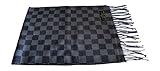 Annys Super Soft 100% Cashmere Scarf 12 X 72 with Gift Bag (Black/Grey Checkered)