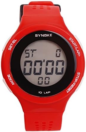 USPRO LED Digital Watch with Ventilate Strap Watch Timer with Wristband Red Black