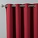 Best Home Fashion Thermal Insulated Blackout Curtains - Antique Bronze Grommet Top - Cardinal Red - 52