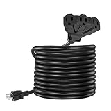 Outdoor Extension Cord, ShineKee 10ft 12 Gauge UL Listed Heavy Duty All-Weather Indoor/Outdoor Use Triple Outlet Extension Cord 12AWG 125Vac 15Amp 1875Watt For Outdoor, Garden, Electric Appliances
