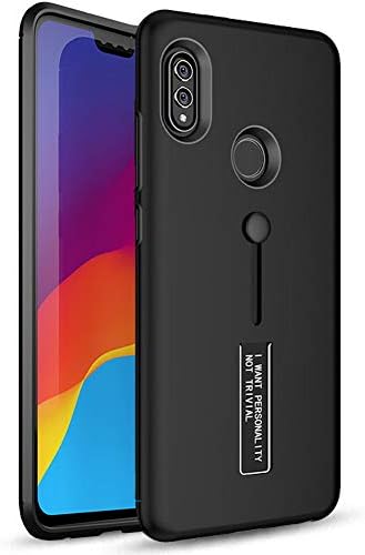 BestTalk Honor 8X Super Tough ShockAbsorption Case with Inbuilt Stand & Hand Holder Strap for Honor 8X (Black)