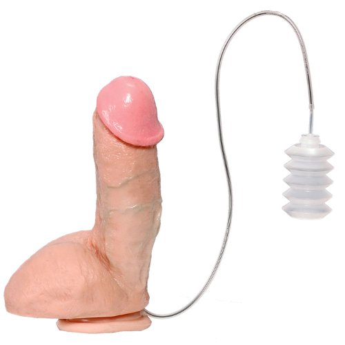Squirting Realistic Cock with Balls 7.5 Inch Natural image
