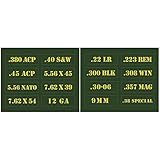 Raiseek .22 .223 .308 .30 .357 9MM .380 .40 .45 5.56 7.62 12GA Ammo Can Vinyl Skin Sticker Decal Molon Label Bullet Variety