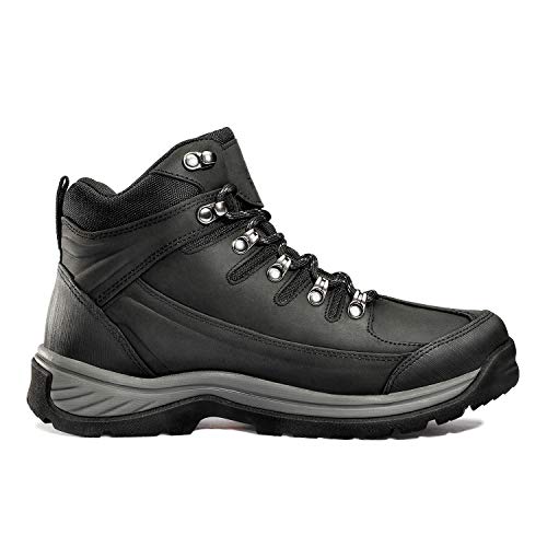 NORTIV 8 Men's Leather Waterproof Hiking Boots Mid Ankle Trekking