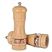 Haomacro Salt and Pepper Grinder Set, Wood Pepper Mills,Wooden Salt Grinders Refillable Manual Pepper Ginder with Acrylic Visible Window,Ceramic Grinding Core- 6.5 Inches–Pack of 2