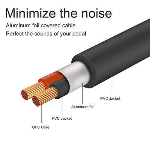 Guitar Pedal Power Supply, DC 9V 2A UL Listed Tip Negative Low Noise
