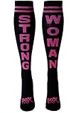The Sox Box Strong Woman Socks! - Black/Neon Pink