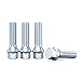 10pcs Extended Silver 12x1.5 Lug Bolts (45mm Shank Length, Cone Seat) Not OEM Length - Compatible with BMW 128i 135i 318i 320i 325i 328i 335i M3 525i 528i 530i 535i M5 Z3 Z4 E36 E46 E60 E90 E92 E93