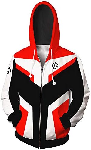 Avenger's Endgame Hoodie Quantum Realm Cosplay Costume 3D Print Zipper Jacket Pullover Sweatshirt