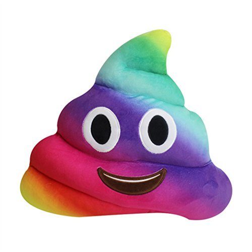 Rainbow poop emoji emoticon cushion pillow cute decorat…