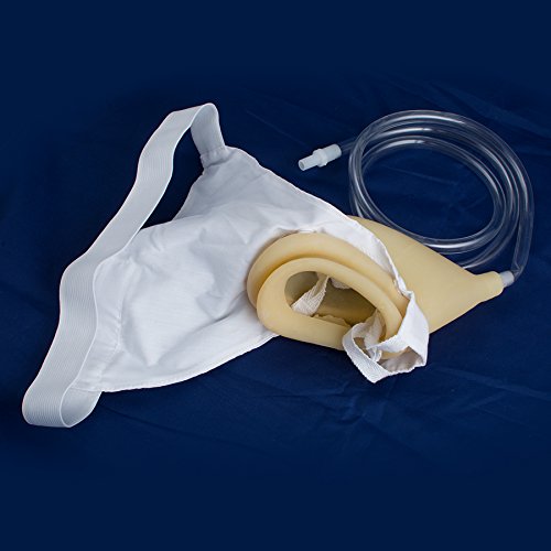 zinnor Urinal Bag Pee Bag, 1000ml Portable Wearable Urinal Urine Bag Collector Toilet Elastic Waistband Incontinence Aid Bathroom (Male Urine Bag)