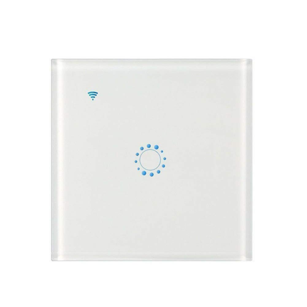 Smart Light Switch, Smart Home WiFi Wireless Panel Touch Wall Light Remote Control Switch Works with Alexa and Google Home, APP Remote Control (White 1 Gang)