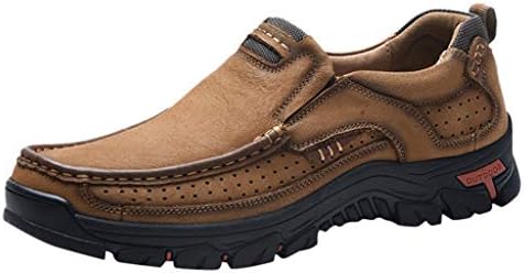 Men's Premium Leather Casual Breathable Hiking Shoes Comfortable Moccasins Hiking Walking Flat Shoes by Lowprofile