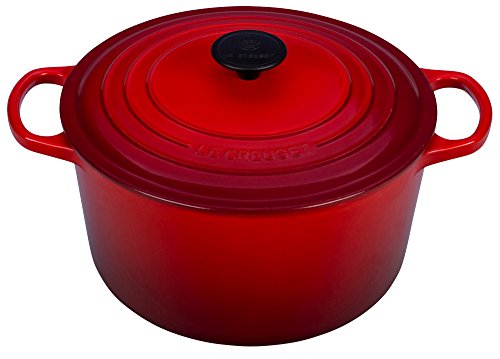Le Creuset of America Cast Iron Cookware Round Dutch Oven, 5.25Qt, Cerise