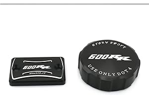 crazy sport Front Rear Fluid Reservoir Cover Fits for Honda CBR600RR 600RR 2008-2021 Brake Master Cylinder with Logo CNC Aluminum Motorcycle Accessories 2016 2015 2014 2013 2012 (Black)