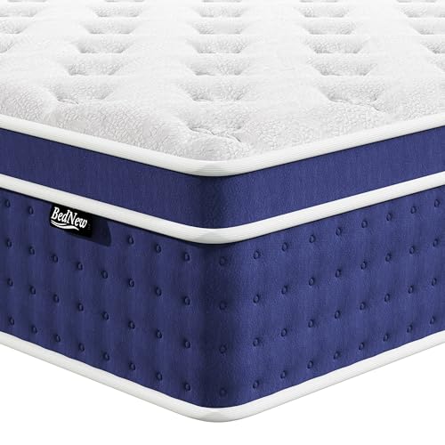 Bednew Matratze 90 x 200cm, 30cm Federkernmatratze, H3 Höhe 7-Zonen Orthopädische Taschenfederkernmatratze mit Comfort Memory-Schaum Schicht, 101Nächt