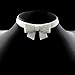 Arthlin Women White Bow Tie Choker Necklace with Sequins and Velvet - Handmade in the USA
