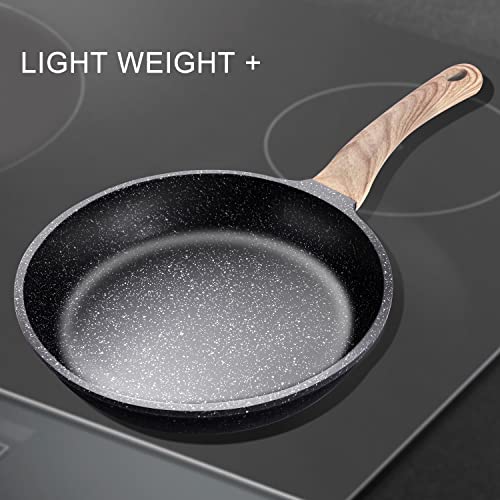 HZHYSEA Nonstick Frying Pan, Granite Stone Frying Pan Nonstick Skillet