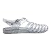Generation19 Women's Soft Retro Jelly Buckle Closure Sandals,Color:ClearGlitter,Size:5