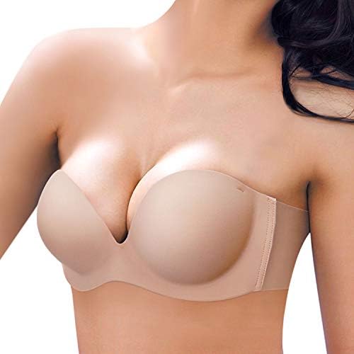 JUST BEHAVIOR Strapless Backless Pushup Reusable Self Adhesive Bra for Backless Dress