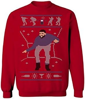 Lion Tees Adult Christmas Hotline Bling Funny Ugly Christmas Crew Neck Sweatshirt - Medium (Red)