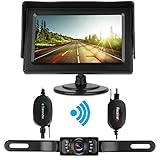 DohonesBest Wireless Backup Camera and 4.3 inch Monitor Kit for Car/RV/SUV/Van IP68 Waterproof 135° Viewing Angle 7 LED IR Night Vision Rear View Camera Reverse Guide Lines
