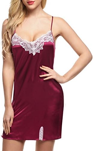 Women's Sexy Lingerie Sleepwear Satin Slip Nightdress Nighty Sleepwear Chemises