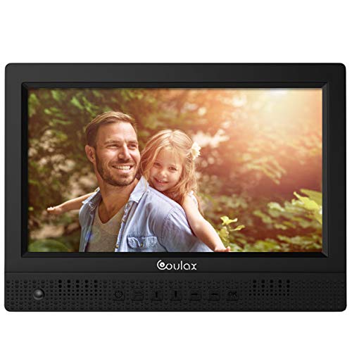 COULAX 10 Inch Digital Photo Frame with IPS Screen, 1280×800 Digital Picture Frame with Remote Control, Calendar Slideshow Mode Video Play with Background Music, 360 Degree Rotate USB and SD Card Slot