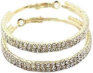 Women Earrings, Yaohxu Large Silver Hoop Earrings, White Gold Plated Round Hoop Earrings, Beautiful Sparkling Hoops, Hoop Dangle Earrings for Women