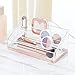 mDesign Modern Makeup Organiser 4 Compartment Cosmetics Storage Transparent & Rose Gold