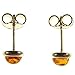 BALTIC AMBER AND STERLING SILVER 925 DESIGNER COGNAC STUD EARRINGS JEWELLERY JEWELRY