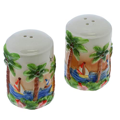 Beach Scene Salt and Pepper Shaker Novelty Kitchen Décor Palm Tree