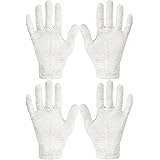 Eurow Cotton Cosmetic Moisturizing Therapeutic Gloves for Dry Hands and Beauty - White 2 Pack