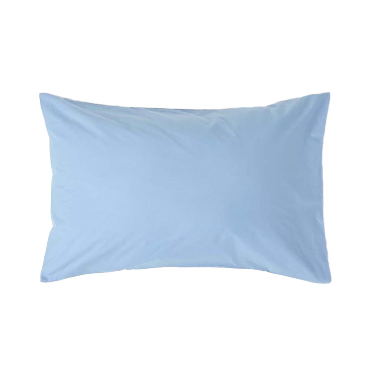 HOMESCAPES Light Blue Pure Egyptian Cotton Pillowcase Standard Size 200 TC 400 Thread Count Percale Equivalent Housewife Pillow Case