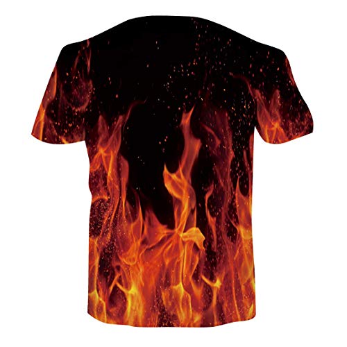 RAISEVERN Mens 3D Digital Printed Short Sleeve Summer Casual Tshirts Black