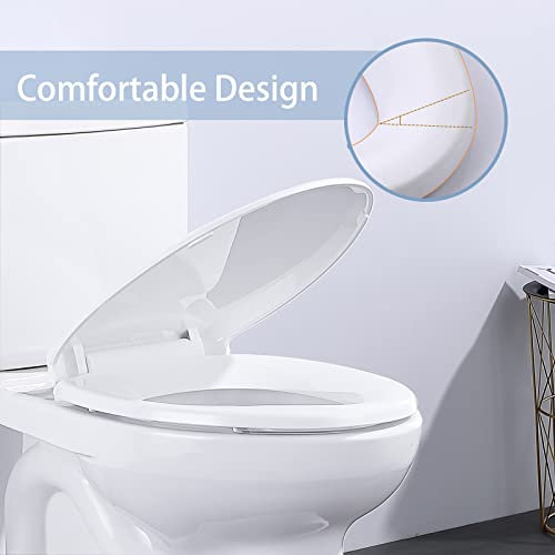 Elongated Toilet Seat Slow Close, UERRIC Soft Close Toilet Seats for