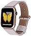 JSGJMY for Apple Watch Band 38mm 40mm 41mm Series 9 8 7 6 5 4 SE Women Dressy Leather Strap Fashion Fancy iWatch Bands Accessories Stone Rose Gold