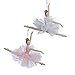 Kurt Adler Pink and White Ballerina Plastic Christmas Ornaments 2 Assorted