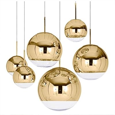 Modern Decor Glass Ball Pendant Lighting Silver Copper Gold Earth
