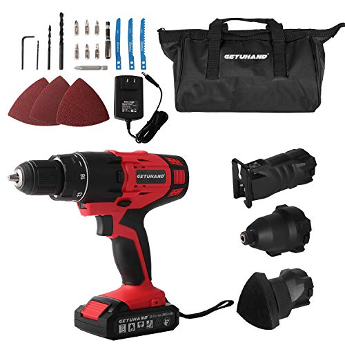 GETUHAND Cordless Tools Combo Kit with Case, 20V Lithium Ion Power