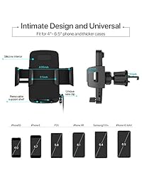 Air Vent Car Phone Mount,Miracase Universal Vehicle Cell Phone Holder for Car with 360 Degrees Rotation Compatible for iPhone Xs Xs Max XR X 8 8 Plus 7 7 Plus, Galaxy S10 S10+ S9 S9+ and More (Black)