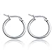 Sobly Jewelry Women's Surgical Stainless Steel Round Cute Small Charm Hoop Earrings 4 Pairs a Set (Silver)