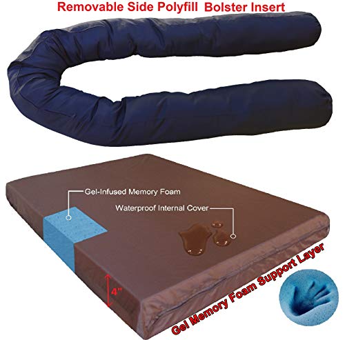 image for Dogbed4less Premium Orthopedic Gel Memory Foam Pet Sofa Bed with Water
