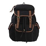 Hynes Eagle Multi Pockets Canvas Backpack School Travel Rucksack 25 Liter