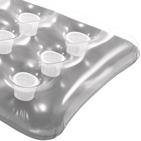58894EU - Tapete Insuflável 18 Copos de Prata + Almofada 188x71 cm