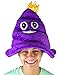 Purple Poop Emoji Light Up Plush Hat with Crown