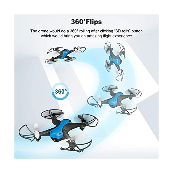 Drohne für Anfänger RC Mini Drohne Dual Akku 16 Minuten Flugzeit Indoor RC Ferngesteuerte Drone 3D Flip Höhenhalten RC Quadrocopter ferngesteuert für Kinder Mädchen Sohn Jungen Spielzeug Geschenk – Bild 4